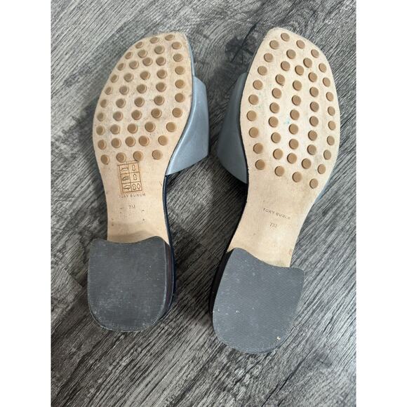 Tory Burch Womens Bombe Miller Slide Sandal Calf Leather Grey Size 7M - Picture 9 of 13